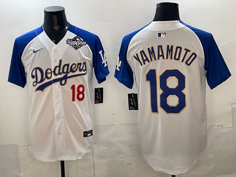 Men Los Angeles Dodgers #18 Yamamoto White Gold 2026 Nike Game MLB Jersey 0014->pittsburgh pirates->MLB Jersey